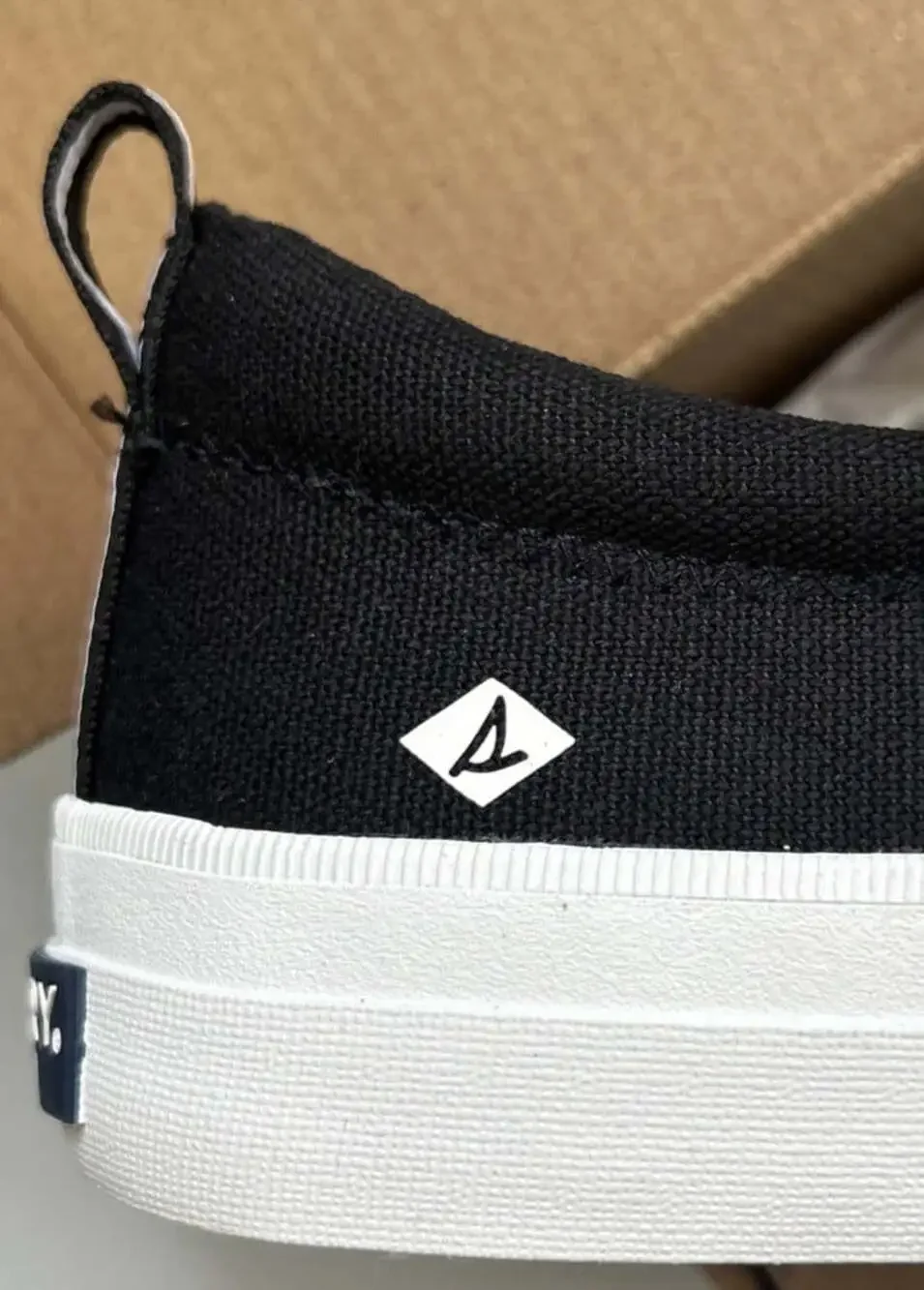 Sperry Crest Vibe Women 11 Canvas Boat Shoes Black White New In Box